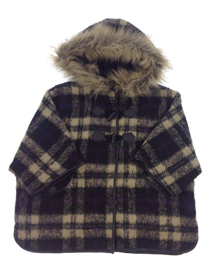 Matalan kockás szövetkabát