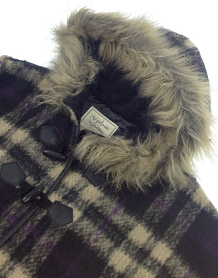 Matalan kockás szövetkabát