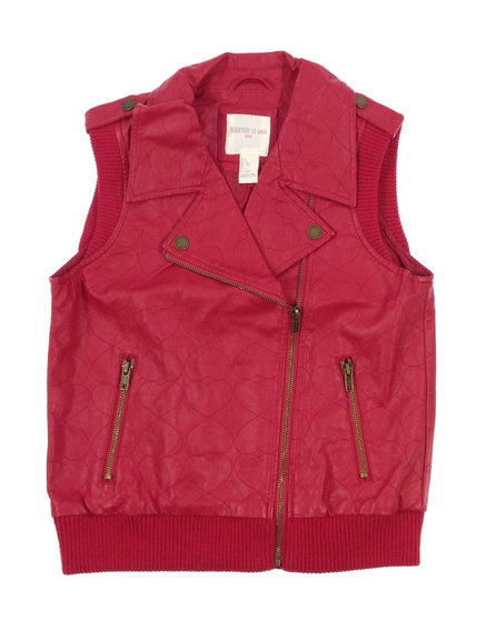 Forever21 piros műbőr lányka mellény