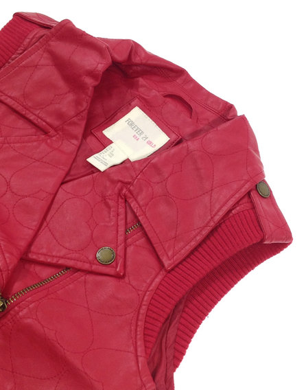 Forever21 piros műbőr lányka mellény