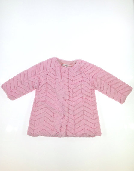 Babaluno rózsaszín plüss baba kabátka