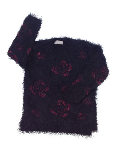 Matalan rózsa mintás plüssös kislány pulóver