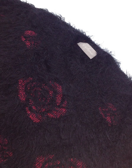 Matalan rózsa mintás plüssös kislány pulóver