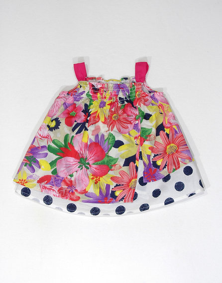 Next virágos, pöttyös babaruha