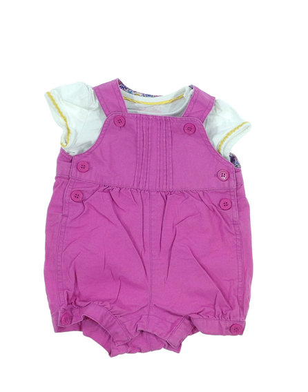 Jojo Maman Bébé rózsaszín baba kantárosnadrág feliratos pólóval