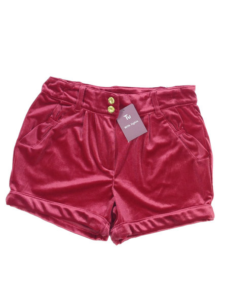 Tu piros bársony lányka rövidnadrág