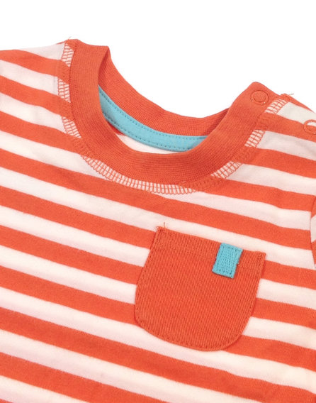 George narancssárga csíkos baba póló