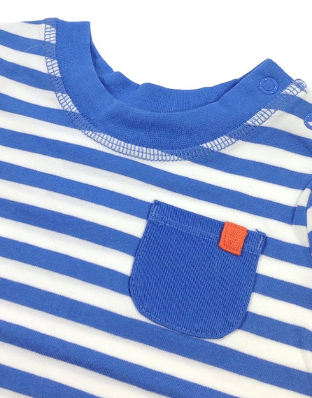 George kék csíkos baba póló