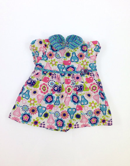 Tuc tuc virág mintás baba vászonruha
