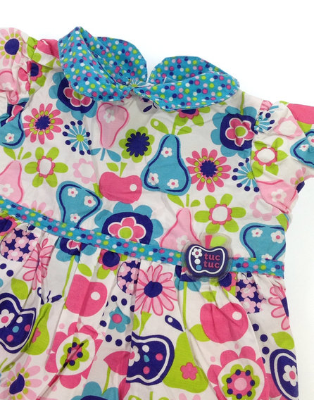 Tuc tuc virág mintás baba vászonruha