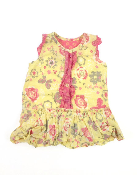 Matalan sárga virág mintás baba ruha