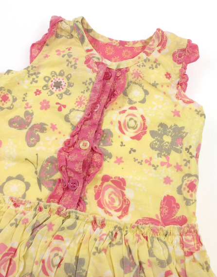 Matalan sárga virág mintás baba ruha