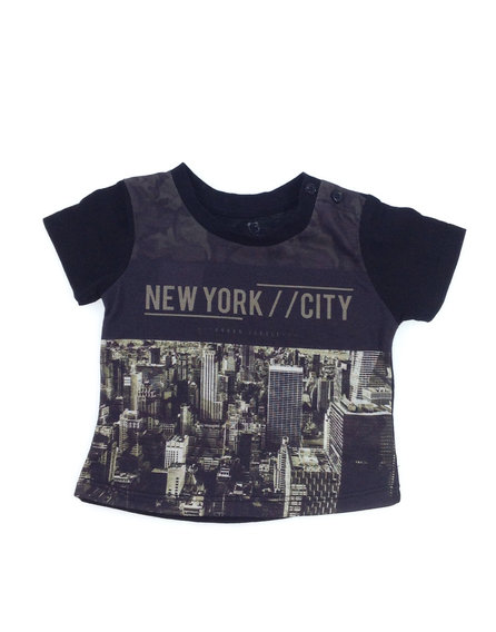 Early days New York mintás baba póló