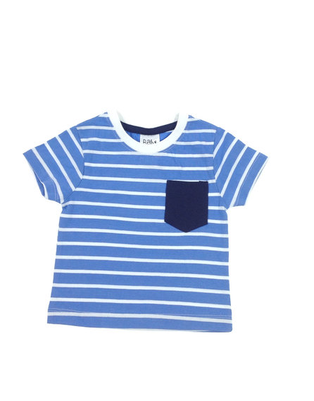 Baby kék csíkos baba póló