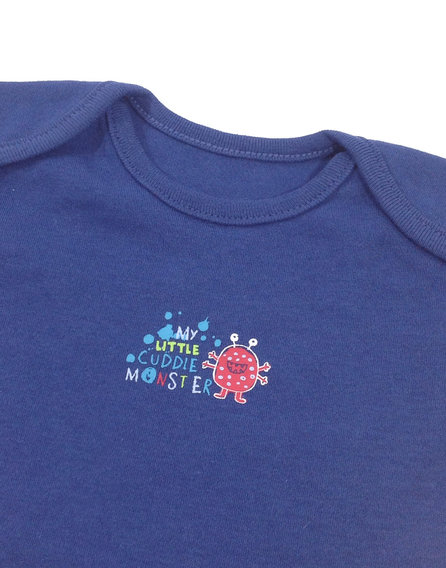 St. Bernard kék szörnyecske mintás baba body