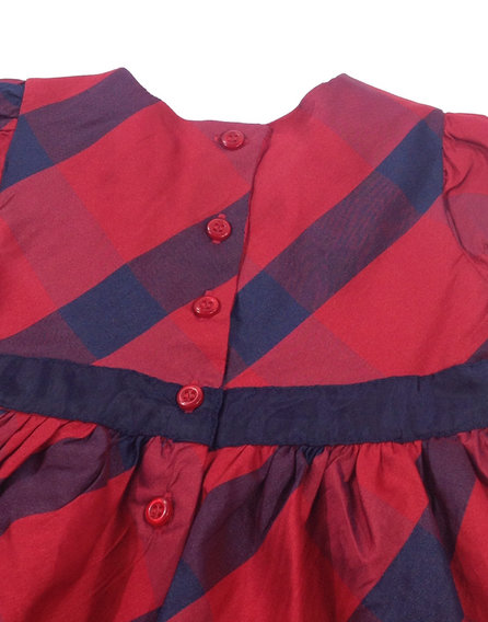 Matalan piros baba szatén alkalmi ruha