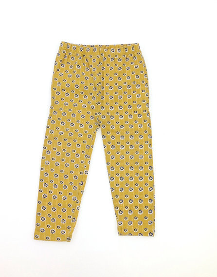 Minoti mustársárga színű virágos kislány leggings