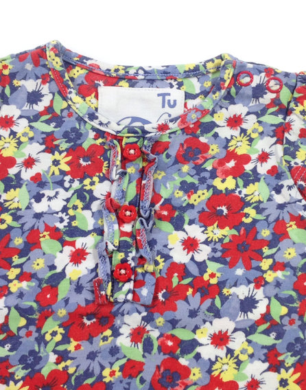 TU virágmintás baba póló