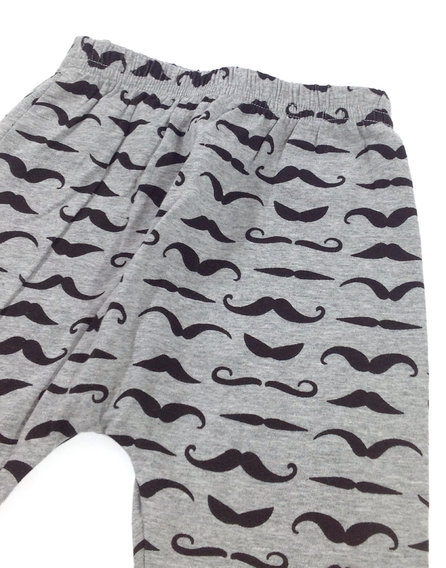 Bajusz mintás baba leggings