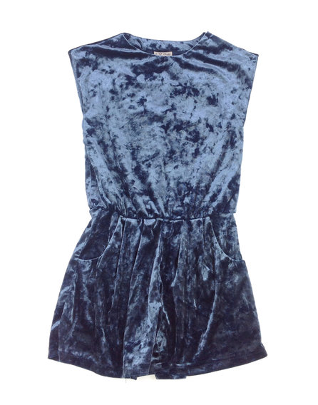 Next zöldeskék bársony rövidnadrágos alklami ruha