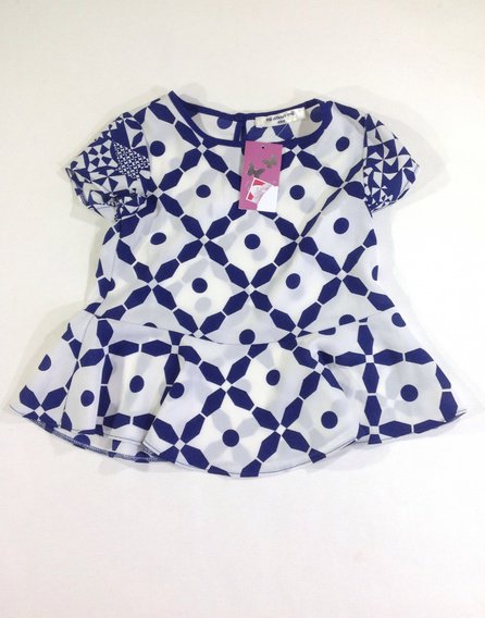 Matalan geometriai mintás blúz