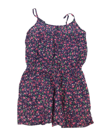 Ribbon piros virágos sötétkék rövidnadrágos ruha