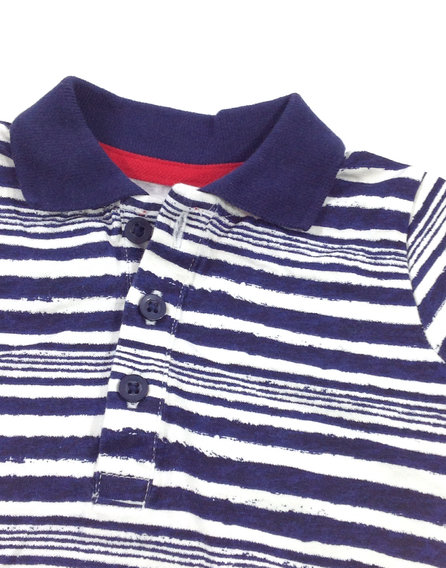 George csíkos galléros baba póló