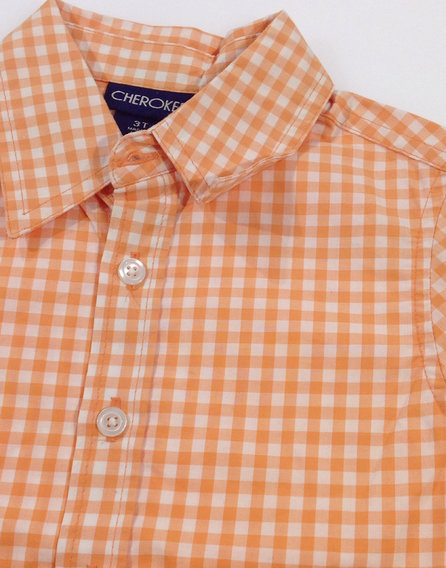Cherokee narancs színű kockás kisfiú ing