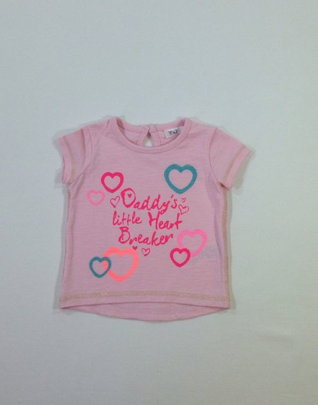 F&F nyomott szívecske és felirat mintás baba póló