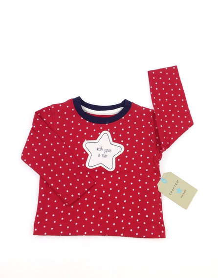 Crafted csillag mintás baba felső