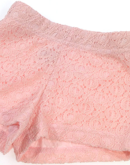 Rózsaszín csipkés baba rövidnadrág