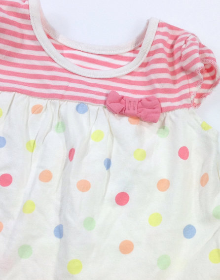 George rózsaszín pöttyös baba ruha leggingsel