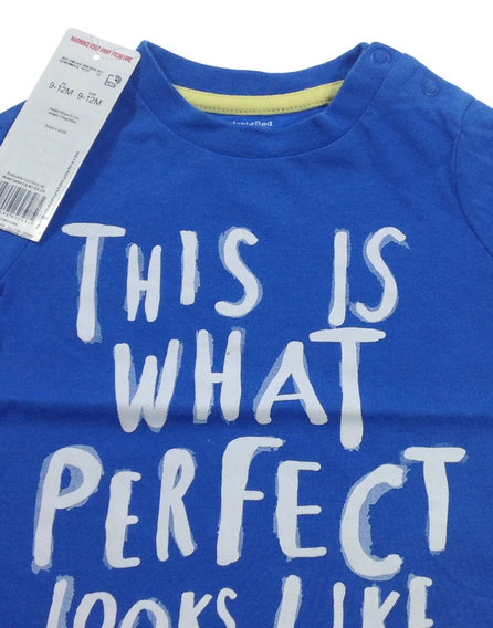 F&F feliratos kék baba póló