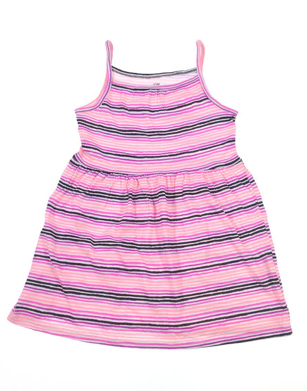 H&M élénk rózsaszín csíkos kislány ruha