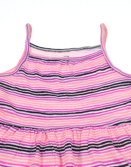 H&M élénk rózsaszín csíkos kislány ruha