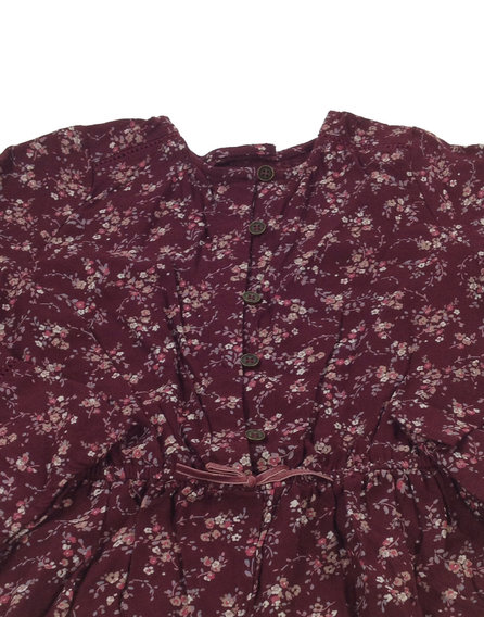 Mothercare bordó hosszúujjú virágmintás kislány overál