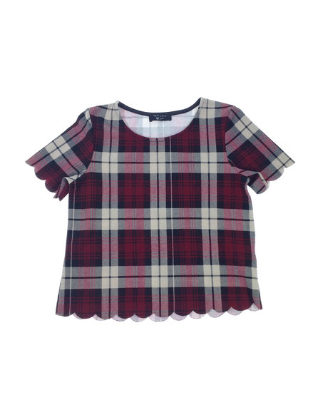 New Look bordó kockás lányka blúz