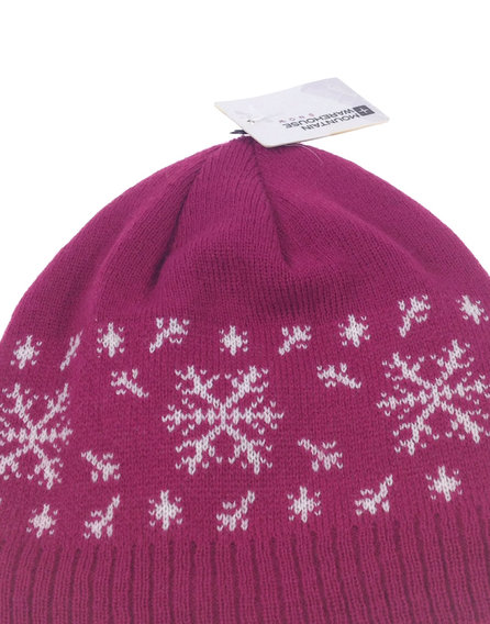 Piros hópehely mintás lányka sapka