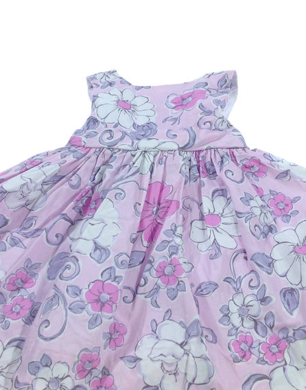Maggie & Zoe rózsaszín virágmintás baba ruha