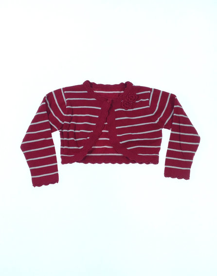 St. Bernard piros csíkos kislány kardigán