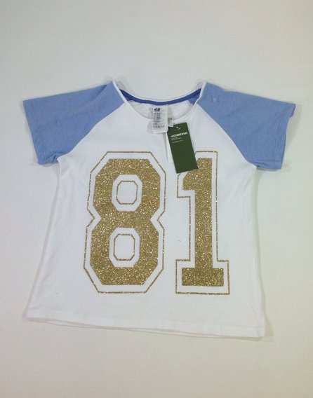 H&M csillogós szám mintás kislány póló