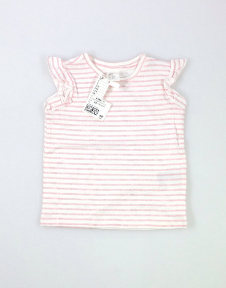 H&M rózsaszín csíkos baba póló