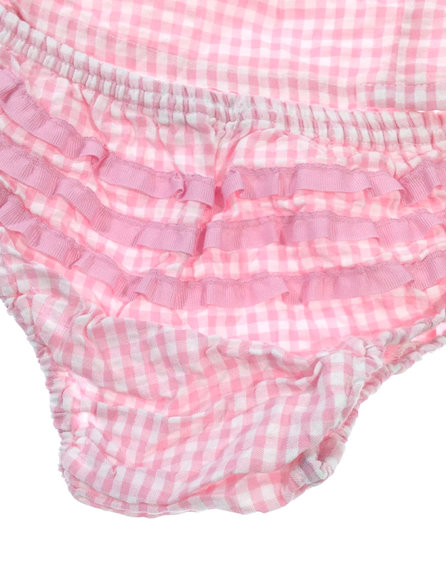 Name it rózsaszín kockás babaruha alsóneművel