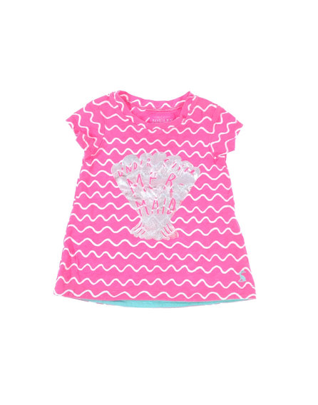 Joules rózsaszín-fehér mintás babaruha