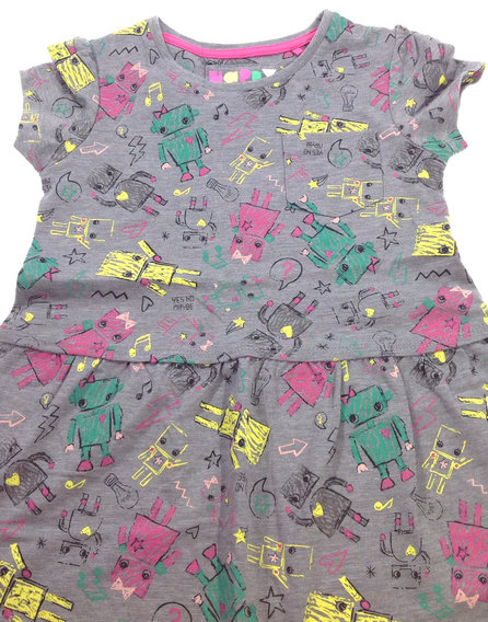 Tu robot mintás kislány ruha