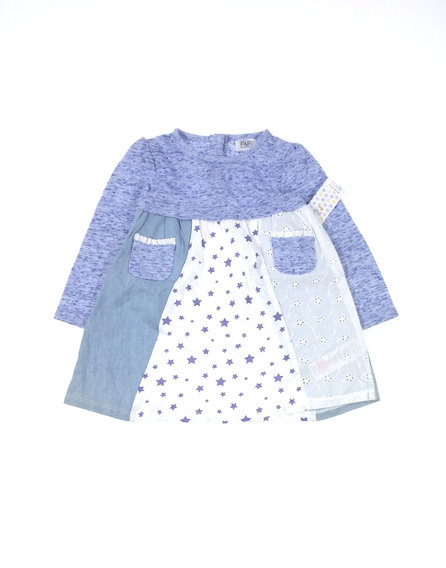 F&F kék csillag mintás babaruha