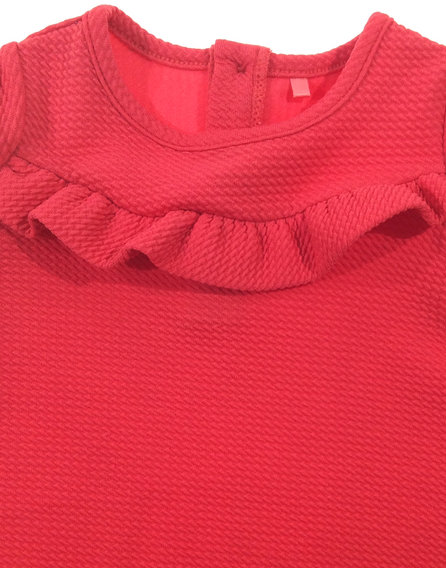 TU piros színű fodros baba felső