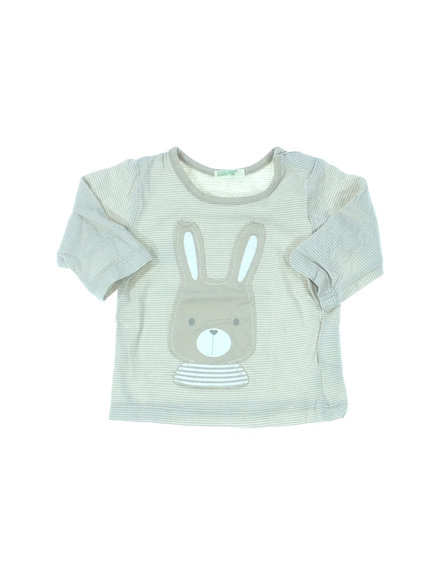 Benetton nyuszi mintás csíkos baba felső