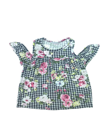 Matalan virágmintás kislány póló