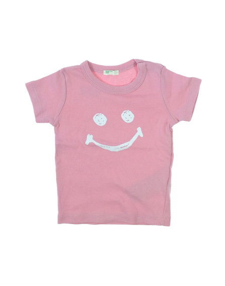 Benetton rózsaszín mintás baba póló